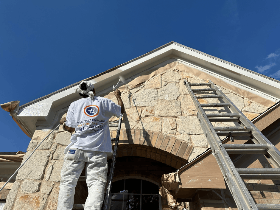 professionally painted exterior home in Fort Worth Texas